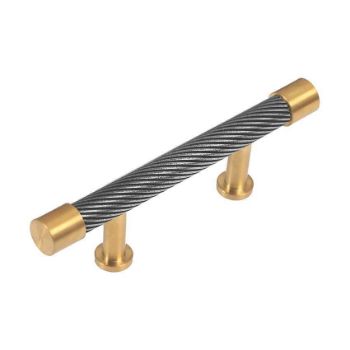 Immix Spiral Antique Gold Cabinet Pull Handle 64mm centres- IMX3001-G