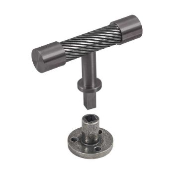 Immix Spiral Graphite Cabinet T Pull Door Knob - IMX3008-GR