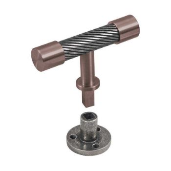 Immix Spiral Bronze Cabinet T Pull Door Knob - IMX3008-BR 