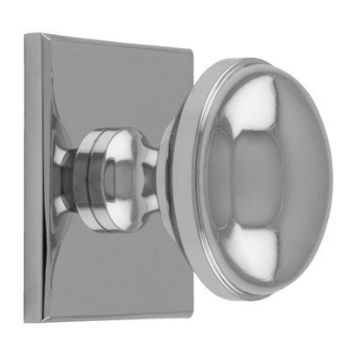 Warwick Cabinet Knob on a Square Backplate in Polished Chrome - BP750CP40CP