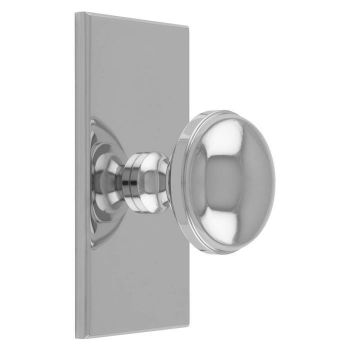 Warwick Cabinet Knob on a Square Backplate in Polished Chrome - BP750CP76CP
