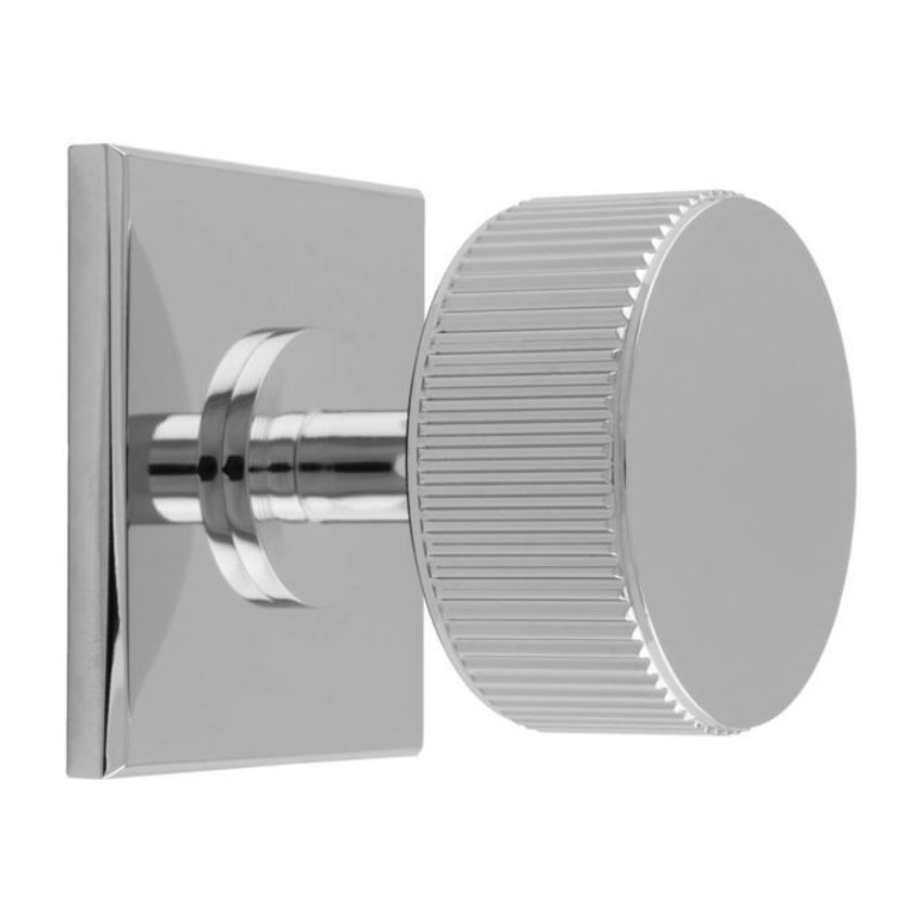 Lines Radio Knob on Backplate in Polished Chrome- BP713CP40CP