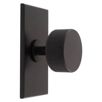 Lines Radio Knob on Backplate in Matt Black- BP713MB76MB