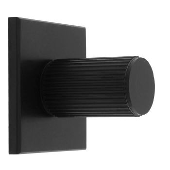 Lines Cylinder Knob on Backplate in Matt Black- BP712MB40MB