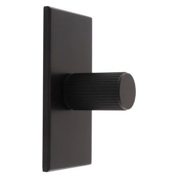 Lines Cylinder Knob on Backplate in Matt Black- BP712MB76MB