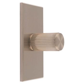 Lines Cylinder Knob on Backplate in Satin Nickel- BP712SN76SN