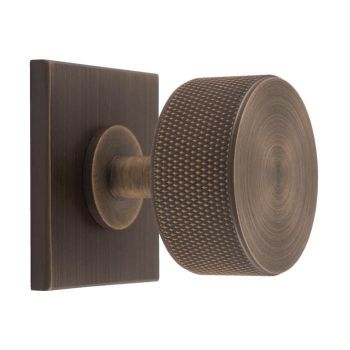 Knurled Radio Knob on Backplate in Antique Brass- BP703AB40AB