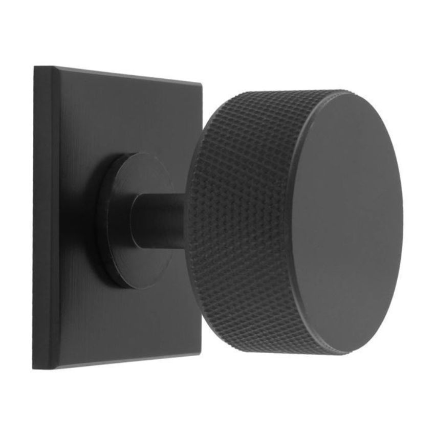 Knurled Radio Knob on Backplate in Matt Black- BP703MB40MB