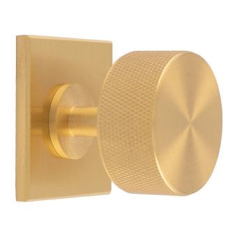 Knurled Radio Knob on Backplate in Satin Brass- BP703SB40SB