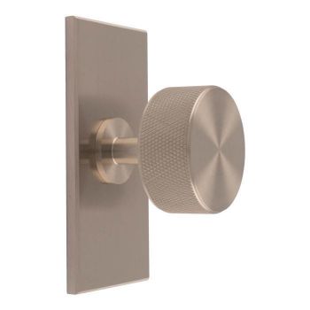 Knurled Radio Knob on Backplate in Satin Nickel- BP703SN76SN