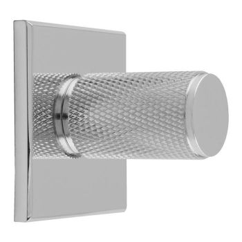 Knurled Cylinder Knob on Backplate in Polished Chrome- BP702CP40CP
