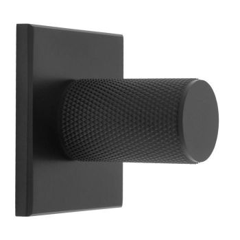 Knurled Cylinder Knob on Backplate in Matt Black- BP702MB40MB 