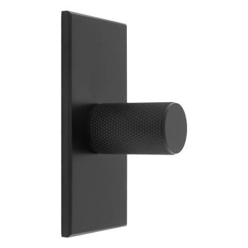 Knurled Cylinder Knob on Backplate in Matt Black- BP702MB76MB 