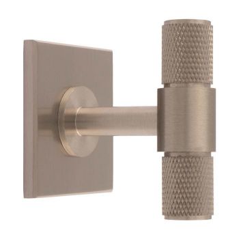 Knurled T-Bar Knob on Backplate in Satin Nickel- BP701SN40SN