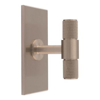 Knurled T-Bar Knob on Backplate in Satin Nickel- BP701SN76SN