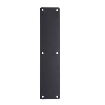 Stainless steel powder coated push finger plate in matt black 350mm x 75mm - ZAS32RB-PCB