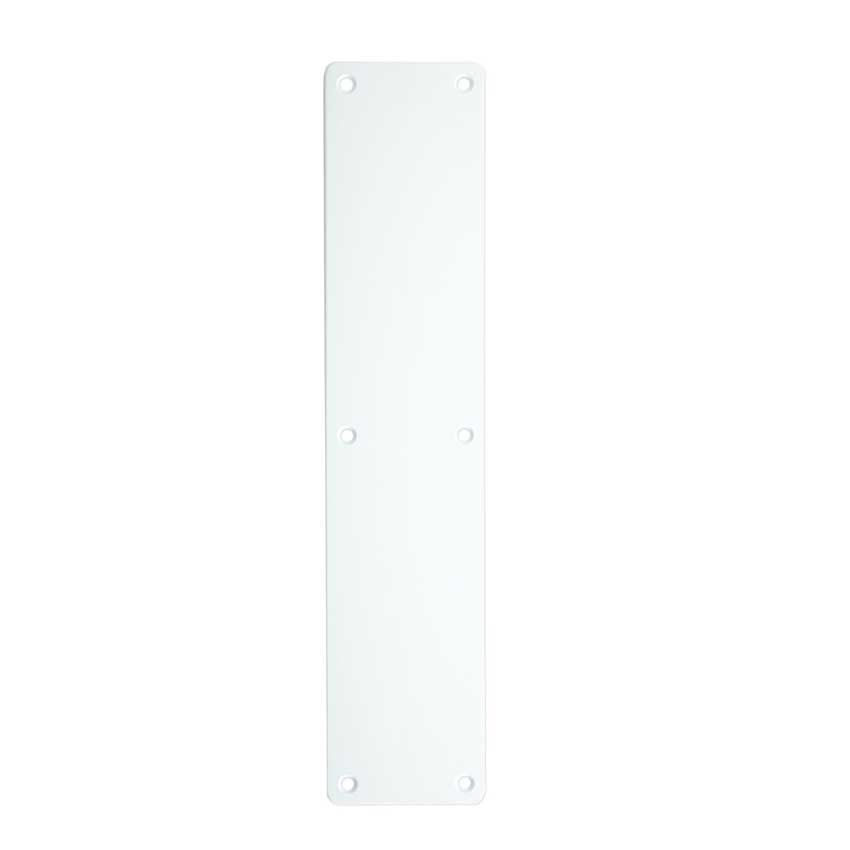 Stainless steel powder coated push finger plate in matt white 350mm- ZAS32RB-PCW