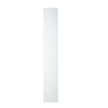 Stainless steel powder coated push finger plate in matt white 475mm- ZAS32RC-PCW