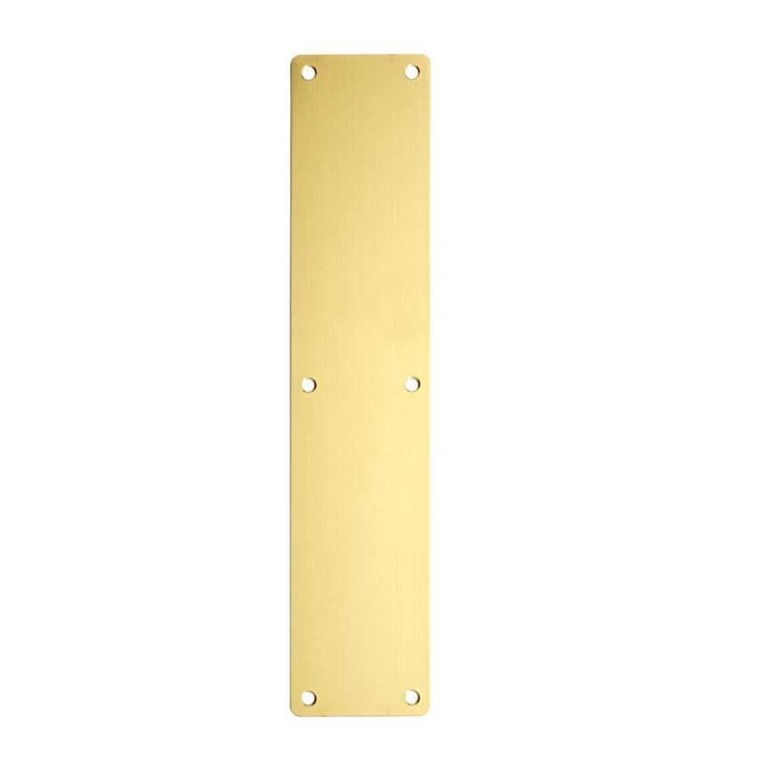 Stainless steel powder coated push finger plate in satin brass - ZAS32RB-PVDSB