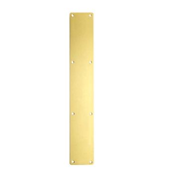Stainless steel powder coated push finger plate in satin brass - ZAS32RC-PVDSB