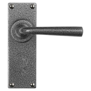 Padstow Satin Steel Latch Handle on a Backplate - NFS602