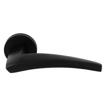 Dune lever on a round rose in matt black - DU5BLK