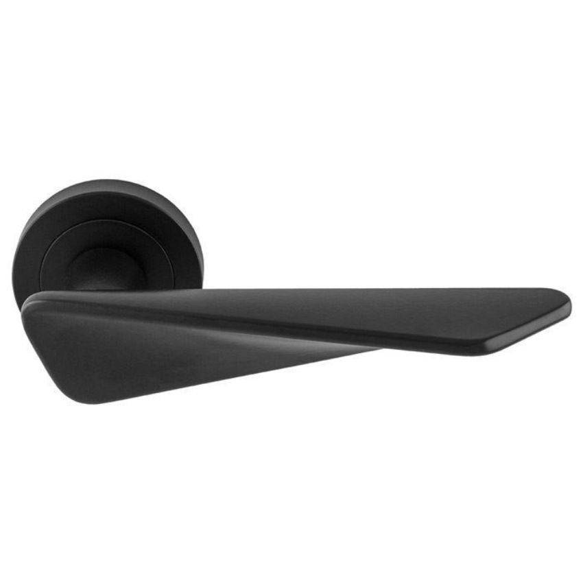 Intona lever on round rose in matt black - IN5BLK