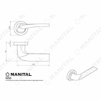 Master lever on round rose in satin chrome - MS5SC
