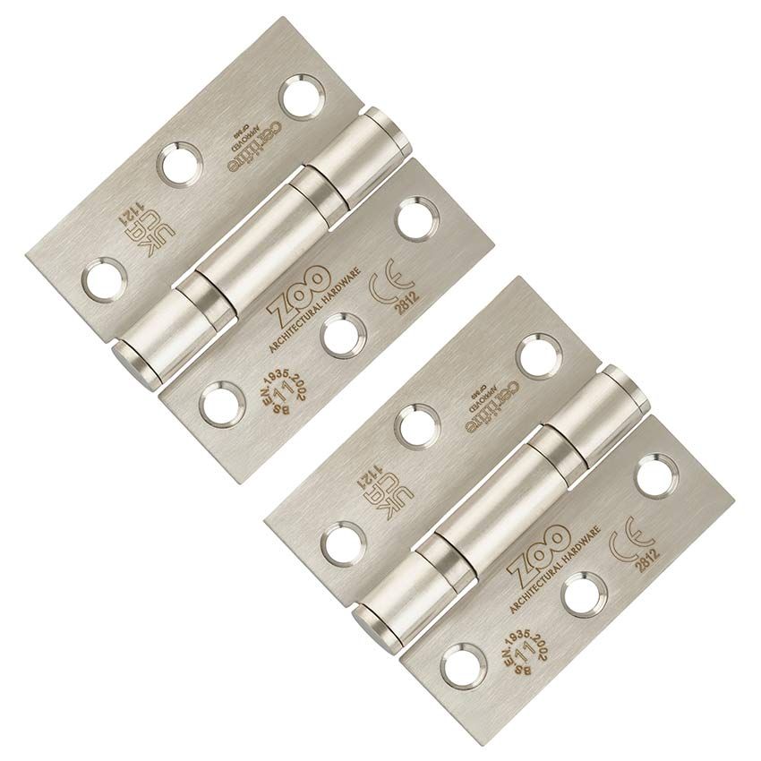 3" Grade 11 Satin Stainless Steel Hinges - ZHSS7667S-SSS