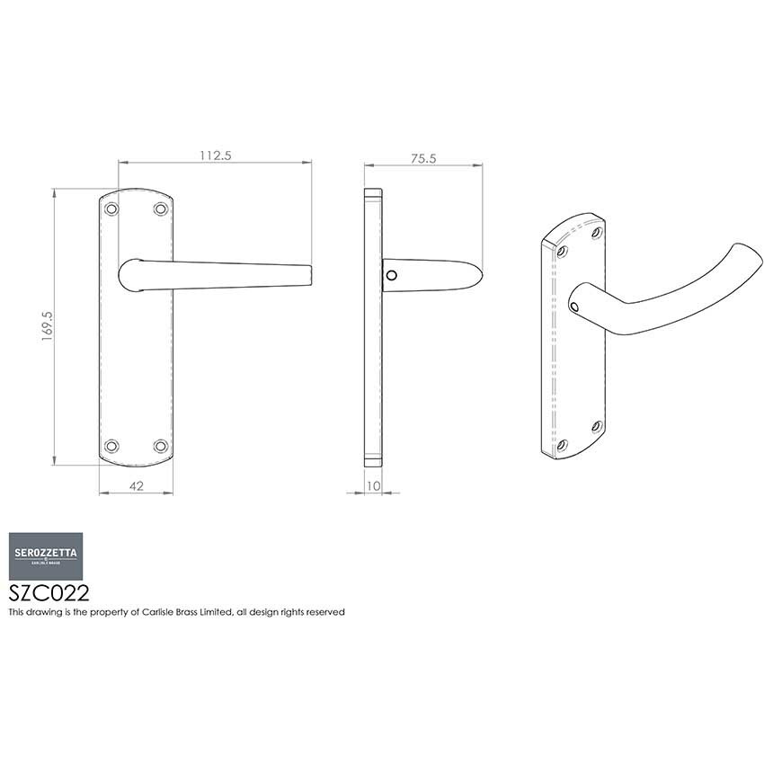 Dos Latch Door Handle Szc022Sc at Simply Door Handles, SZC022SC