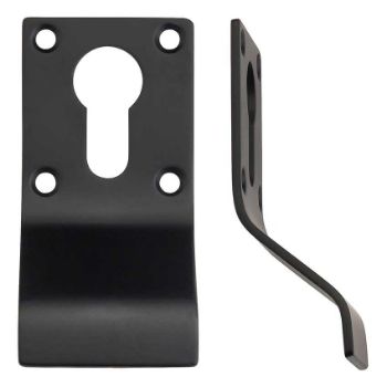Euro Profile Cylinder Latch Pull in Powder Coated Black - ZAS16-PCB Picture of Euro Profile Cylinder Latch Pull in Powder Coated Black - ZAS16-PCB