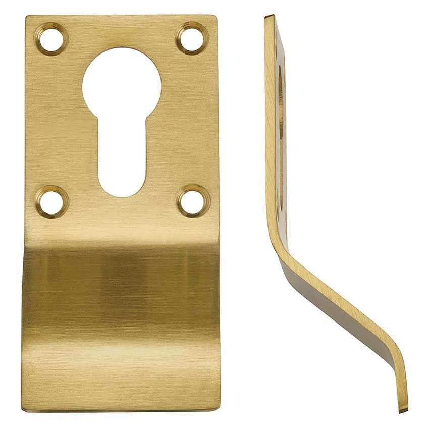 Picture of Euro Profile Cylinder Latch Pull in PVD Stainless Satin Brass - ZAS16-PVDSB