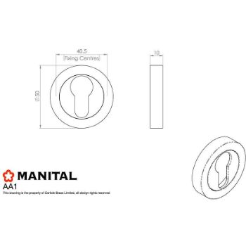 Picture of Euro Profile Escutcheon in polished chrome - AA1CP