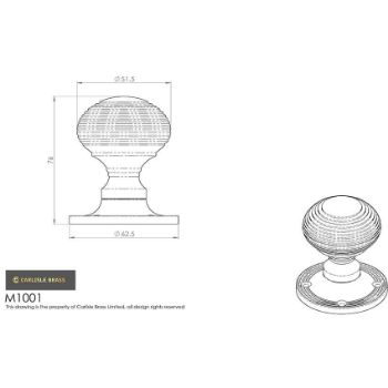 Picture of Queen Anne Rim Mortice Knob in polished brass - M1001R