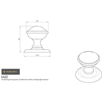 Picture of Round Centre Door Knob - M60