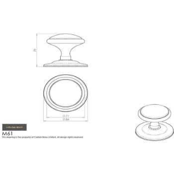 Picture of Round Centre Door Knob - M61