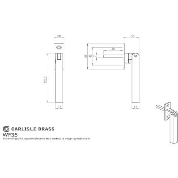 Picture of Square Locking Espag Casement Fastener - WF35SS