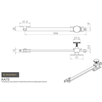 Picture of Victorian Screw Down Casement Stay - AA73