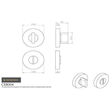 Picture of Turn and Release on Round Rose in Polished Chrome- CEB004PC