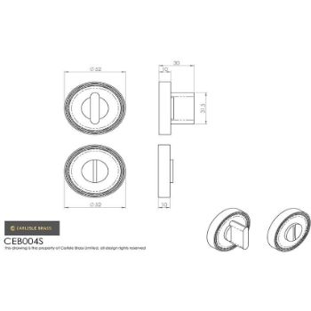 Picture of Turn and Release on Round Rose in Satin Chrome - CEB004SC