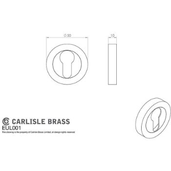 Picture of Carlisle Brass Euro-profile Escutcheon in Antique Brass - EUL001AB