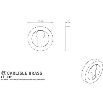 Picture of Carlisle Brass Euro-profile Escutcheon in Satin Brass - EUL001SB