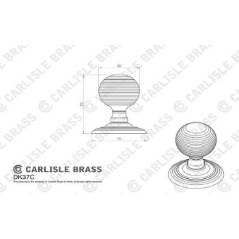 Picture of Delamain Reeded Mortice Door Knobs - DK37CSN