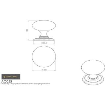 Picture of Large Centre Door Knob - AC055FB