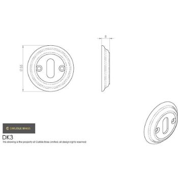 Picture of Delamain standard profile escutcheon in Florentine Bronze - DK3FB