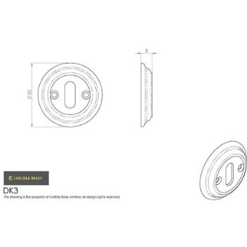 Picture of Delamain standard profile escutcheon in Satin Nickel - DK3SN