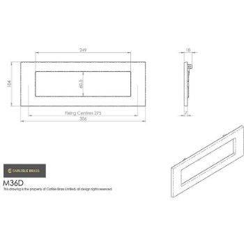 Picture of 306 x 104mm Plain Letter Plate - M36D