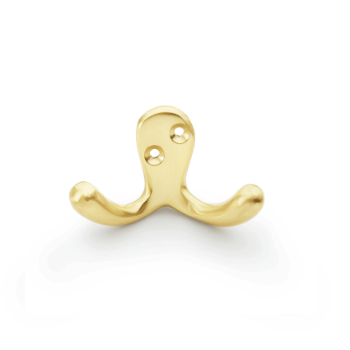 Alexander and Wilks Victorian Double Robe Hook in a Satin Brass Finish - AW773SB Alexander and Wilks Victorian Double Robe Hook in a Satin Brass Finish - AW773SB