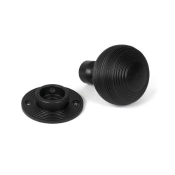 Picture of Matt Black Heavy Beehive Mortice/Rim Knob Set - 46404