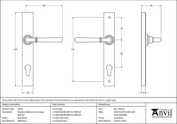 Picture of Matt Black Newbury Slimline Lever Espag. Lock Set - 46413